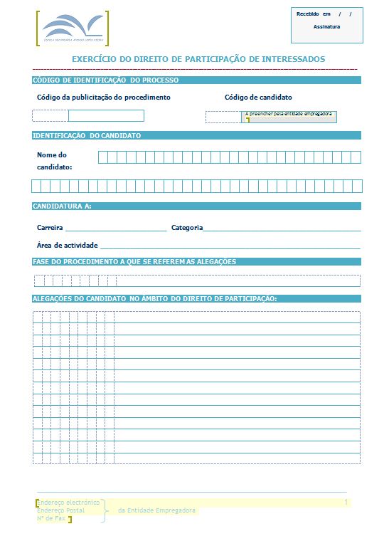Exercício do direito de participação de interessados