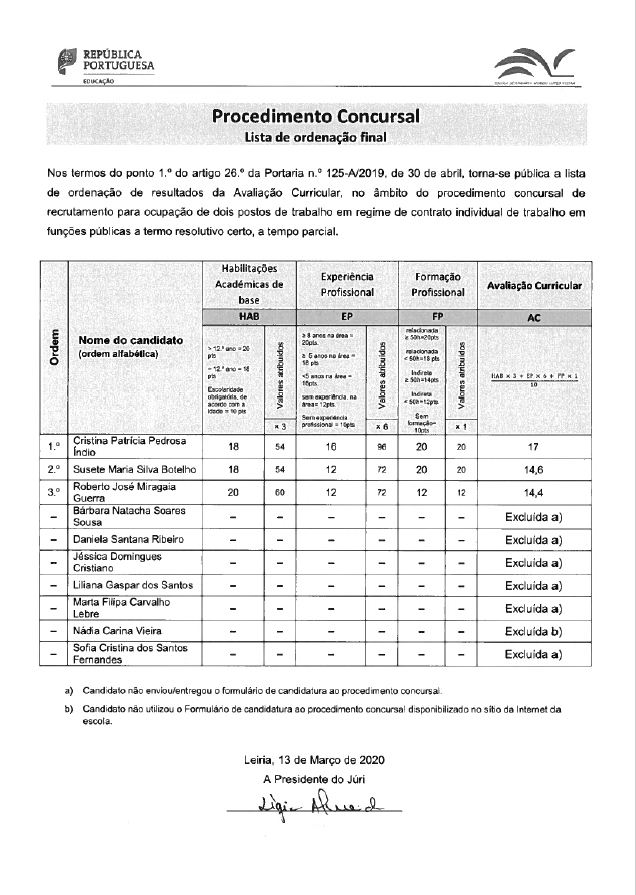 Lista de Ordenação Final
