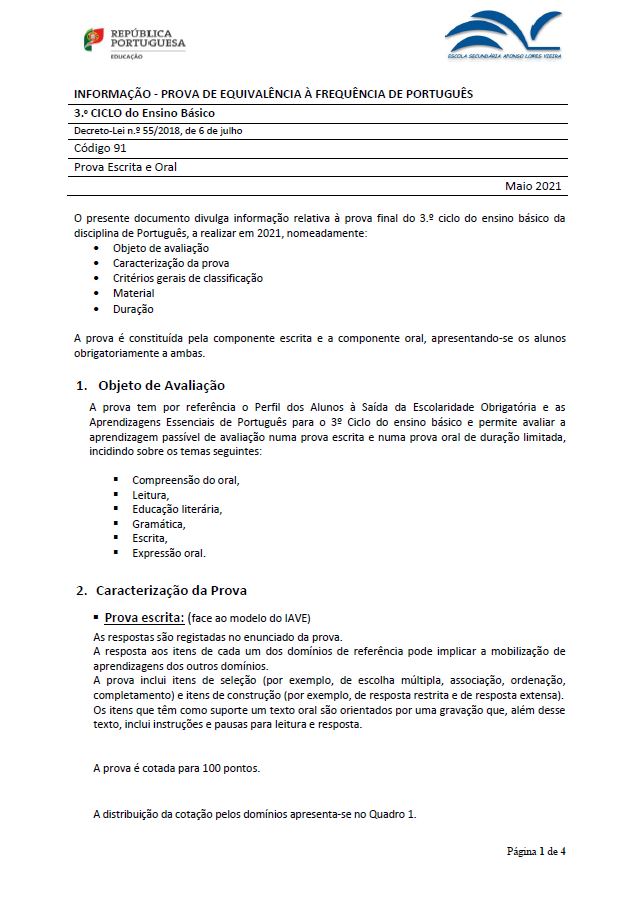 Informação Prova