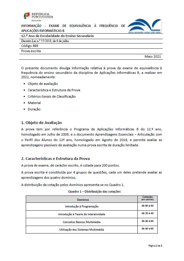 Informação Prova