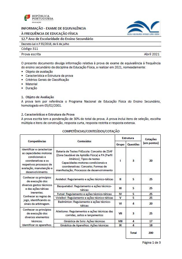Informação Prova