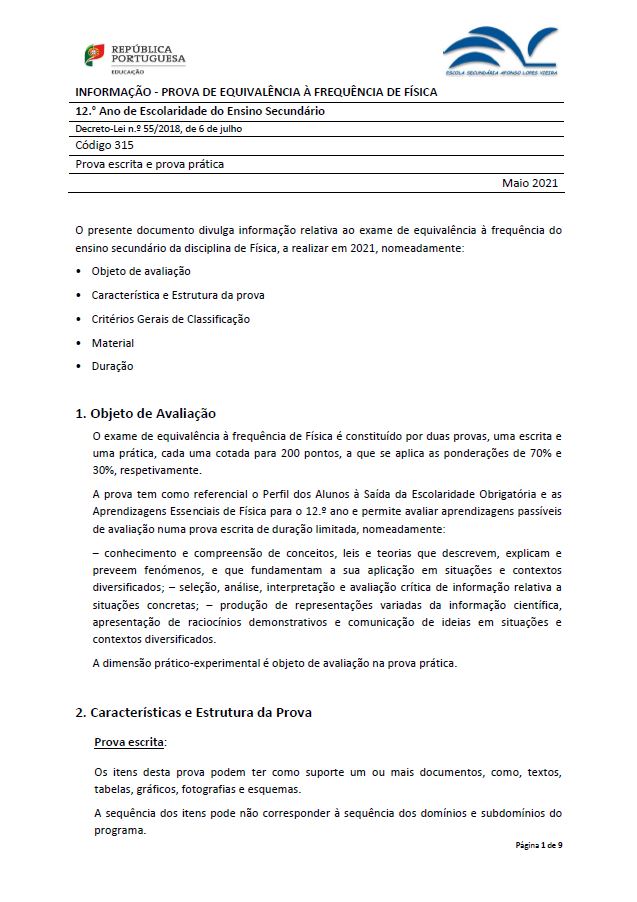 Informação Prova