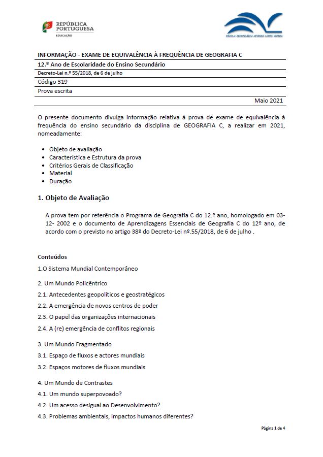 Informação Prova