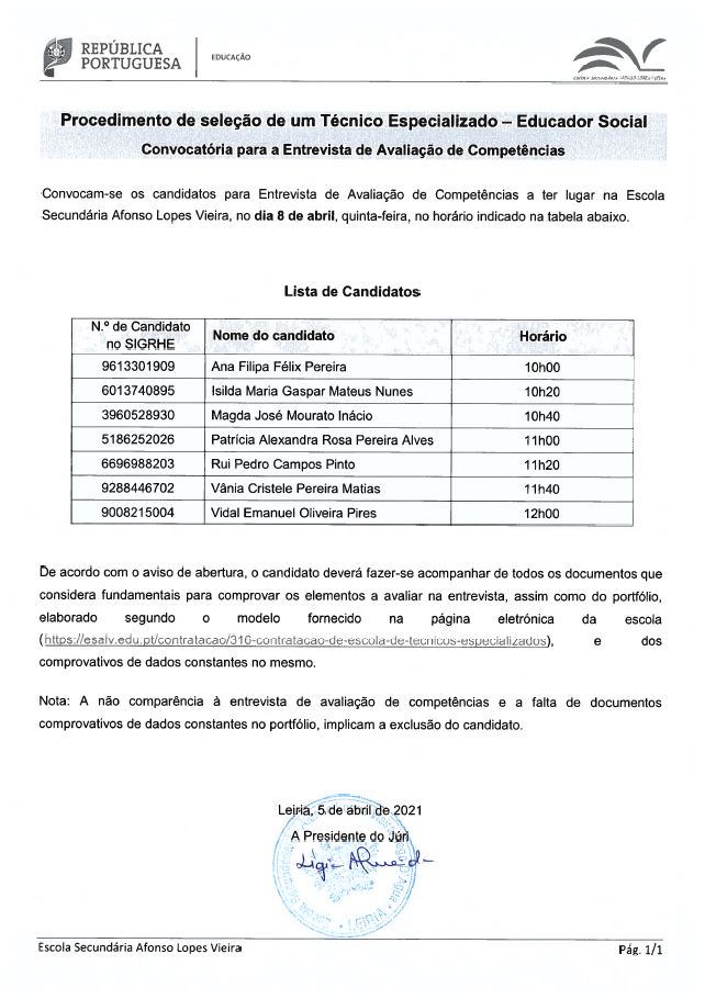 Concurso Técnico Especializado - Educador Social