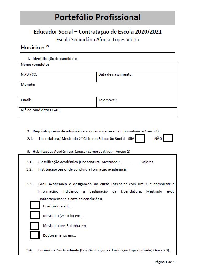 Aviso Abertura Técnico Especializado - Terapeuta da Fala