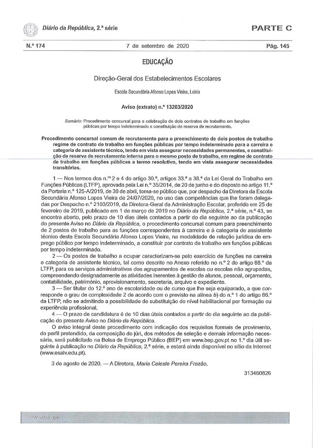 Concurso Assistentes Técnicos
